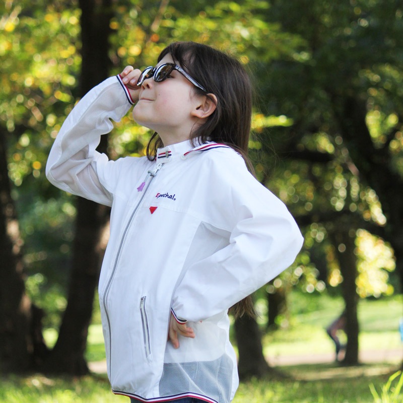 【日焼け対策&日陰の心地よさ】 サンブロックUVメッシュパーカー ホワイト UVカットアウター