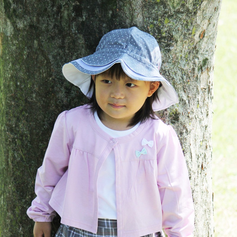 サイズ調整ラクラク！　ＵＶカットフラワーハット　子供用　紫外線対策用