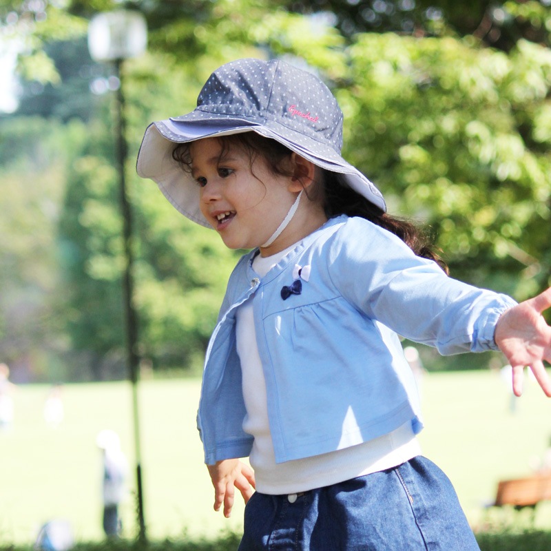サイズ調整ラクラク！　ＵＶカットフラワーハット　子供用　紫外線対策用
