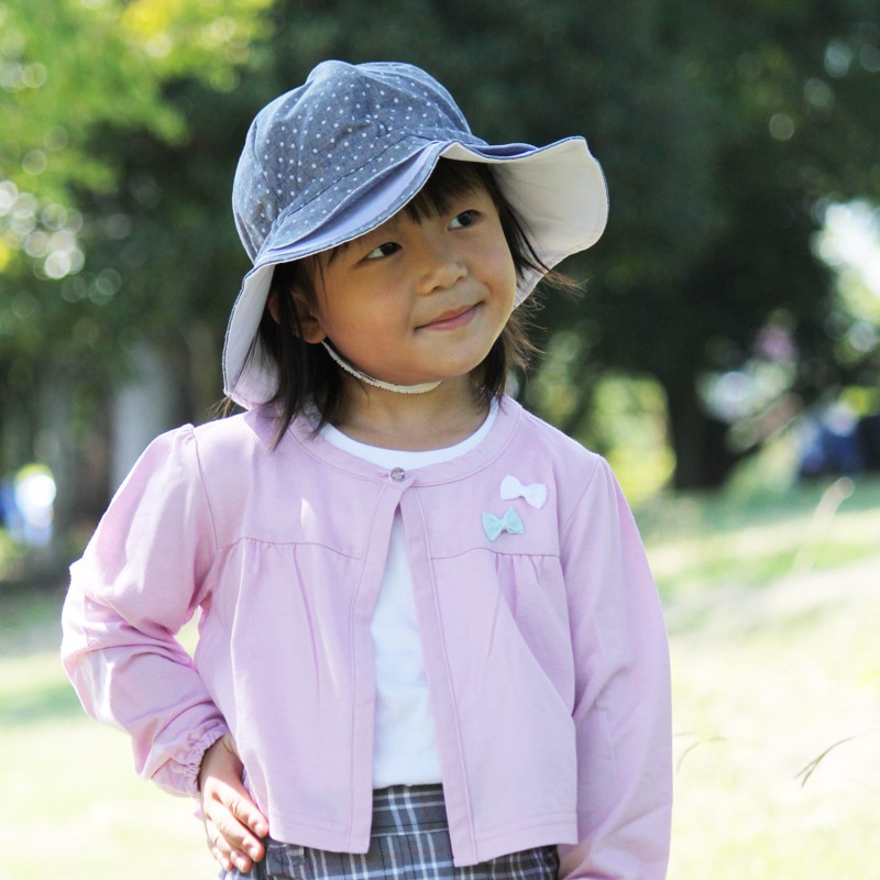 サイズ調整ラクラク！　ＵＶカットフラワーハット　子供用　紫外線対策用