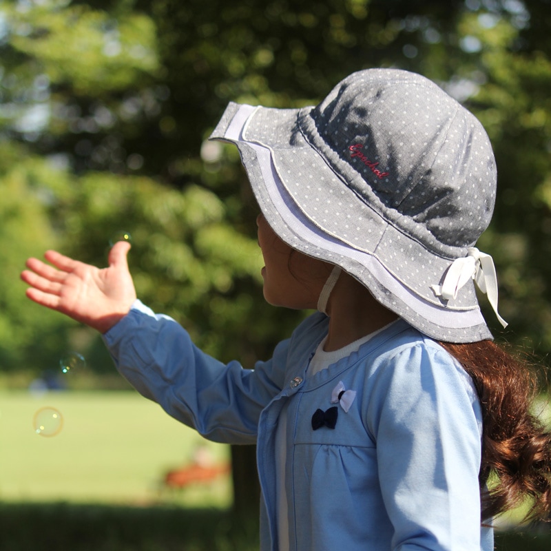 サイズ調整ラクラク！　ＵＶカットフラワーハット　子供用　紫外線対策用