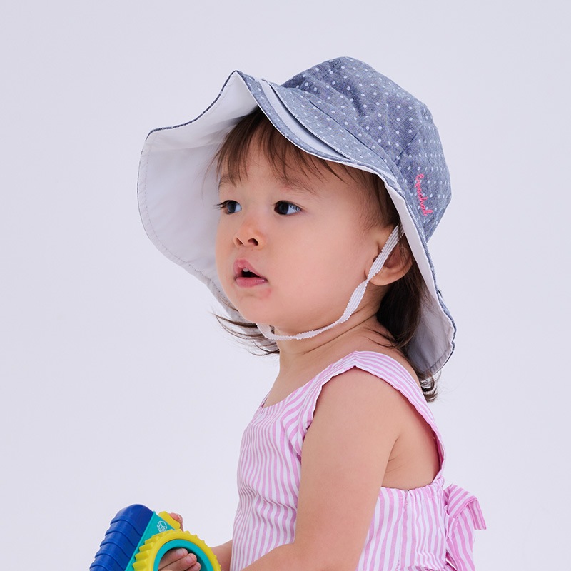 サイズ調整ラクラク！　ＵＶカットフラワーハット　子供用　紫外線対策用