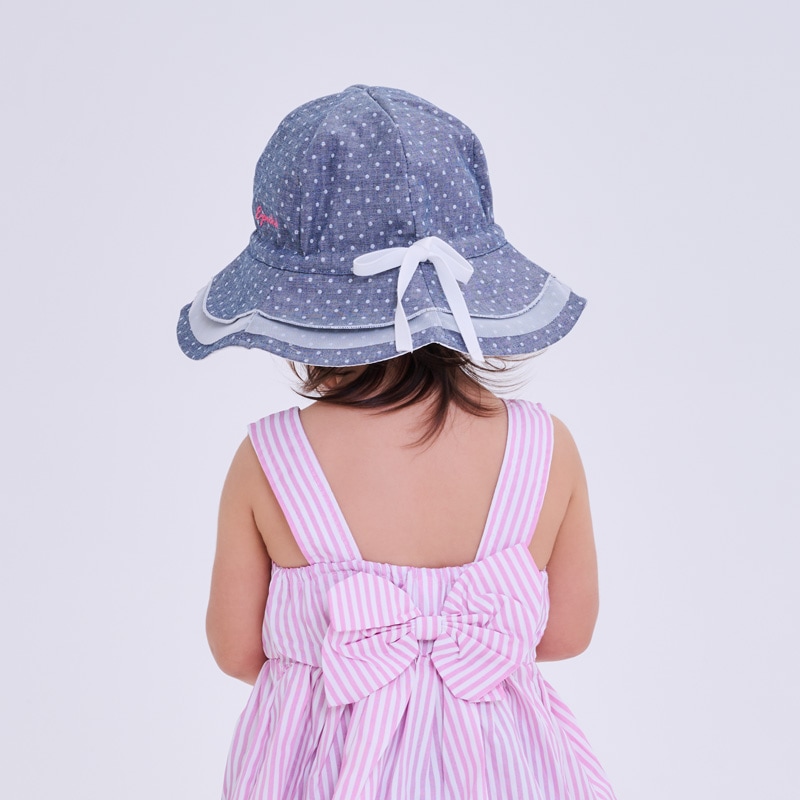 サイズ調整ラクラク！　ＵＶカットフラワーハット　子供用　紫外線対策用