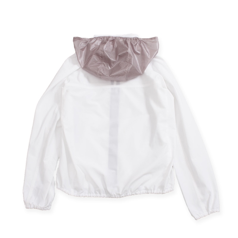 SUN BARRIER 100 UVカット　フード付きジャケット　ホワイト ショート・ジャケット｜完全遮光アウター｜サンバリア100 | 完全
