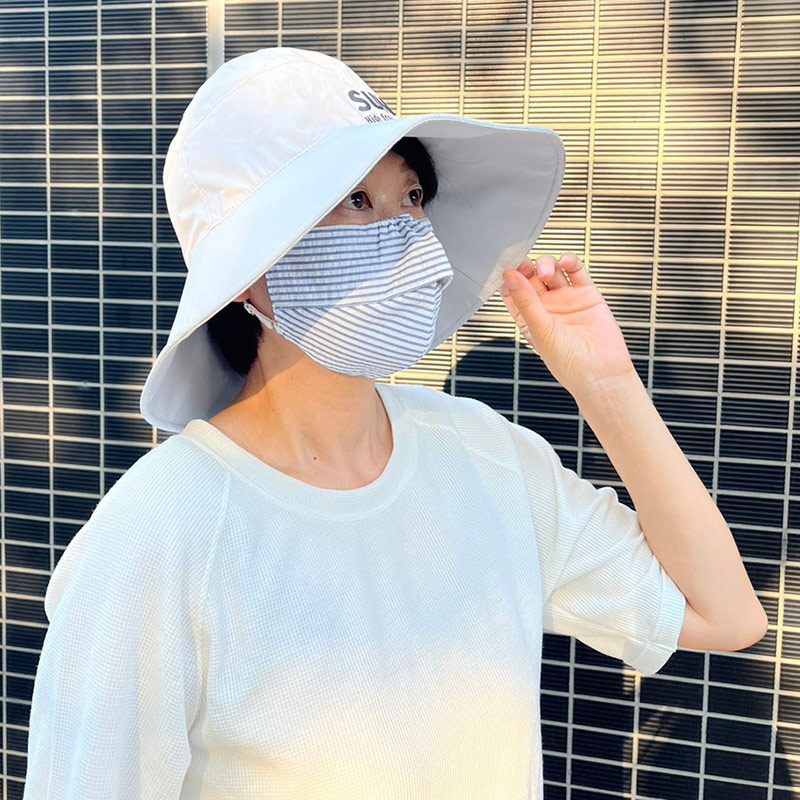 UVカット夏マスク（耳ゴム長さ調整付き）大人用　お顔の紫外線対策