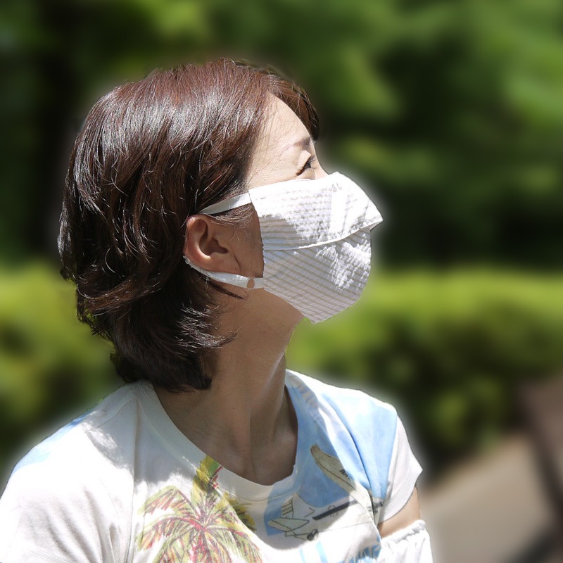 UVカット夏マスク（耳ゴム長さ調整付き）大人用　お顔の紫外線対策