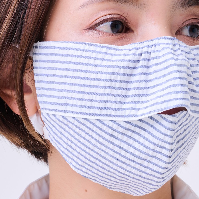 UVカット夏マスク（耳ゴム長さ調整付き）大人用　お顔の紫外線対策