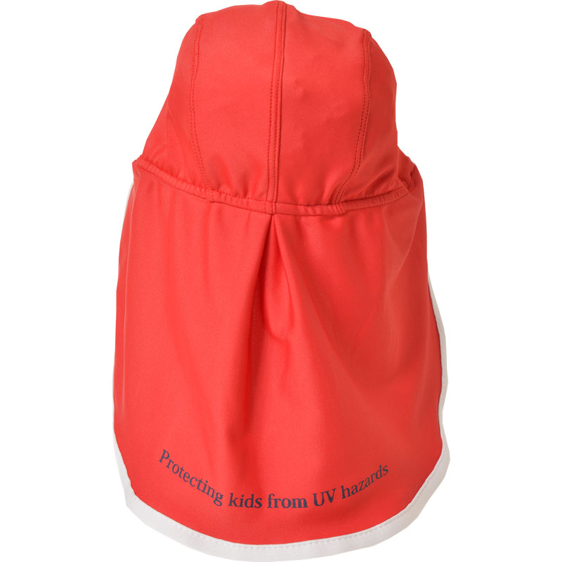 水陸両用UVフラップ帽子　子供用UVカット帽子（レッド）　紫外線対策