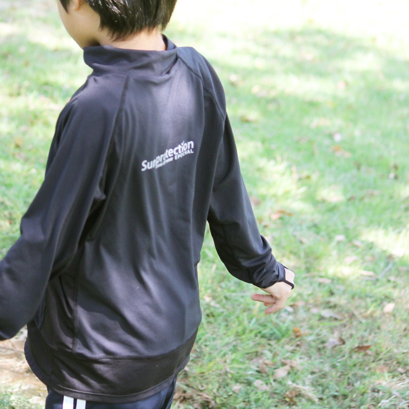 ハイネックUVガード長袖メッシュシャツ 子供 エポカル