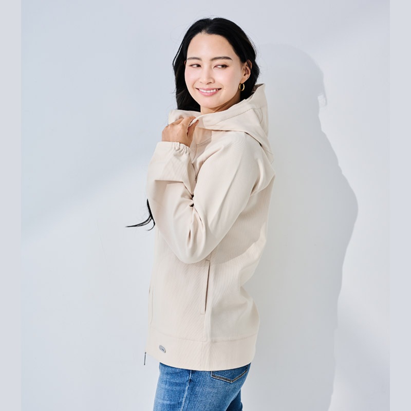 ご予約製品　3WAYフード付きプレミアムパーフェクトパーカー　ベージュ　エポックテックス