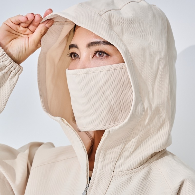 ご予約製品　3WAYフード付きプレミアムパーフェクトパーカー　ベージュ　エポックテックス