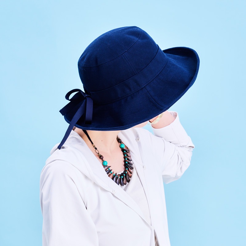 【世界最高水準のUVカット率99％以上】　UVカットノーブルハット　ネイビー　