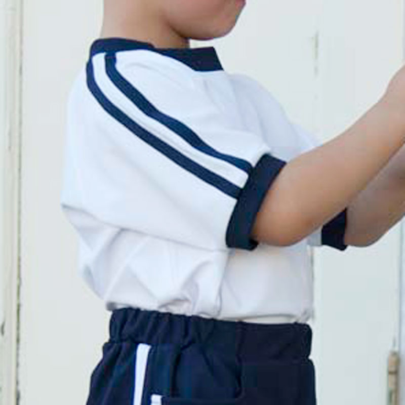 UVカットネイビーライン体操着半袖 紫外線対策