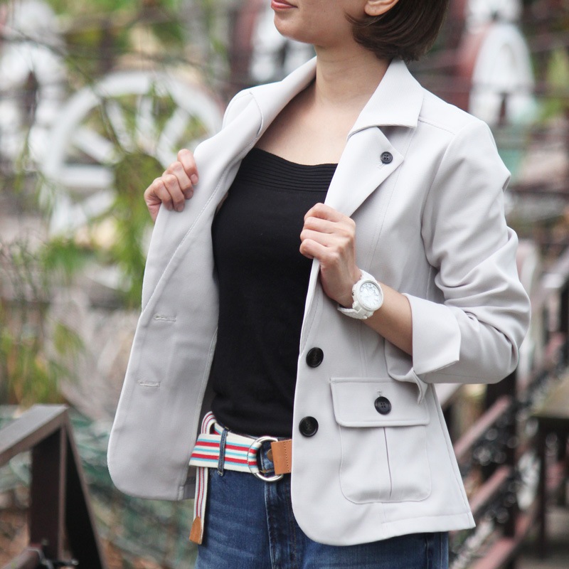 ご予約製品　EPOCHTEX（TM）レディースジャケット　グレー　紫外線対策　レディースアウター