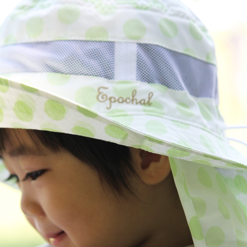 汗かきのお子様にもおすすめ　超軽量エアスルーＵＶハット　ドット　UVカット帽子　子供用