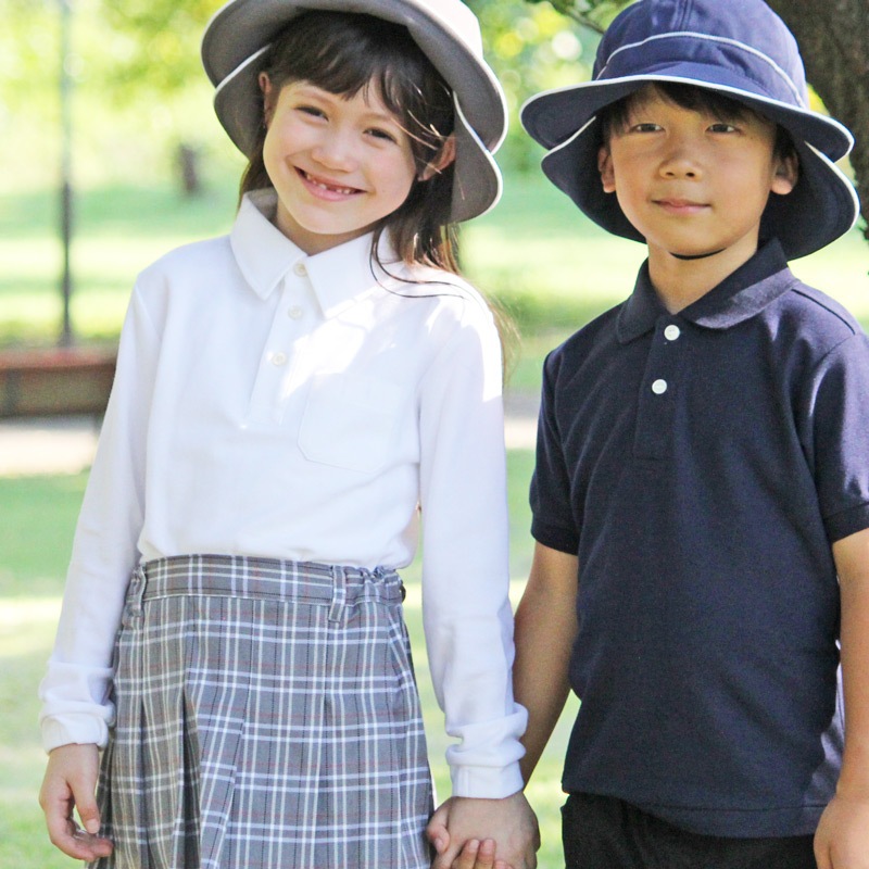 UVカットウェア　紫外線対策用　スクールポロシャツ　長袖　子供用　【日本学校保健会推薦製品】