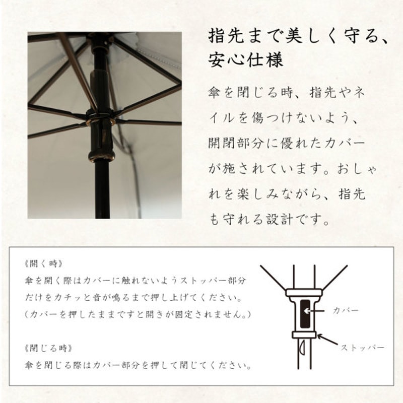 長傘のような上品な丸みのある折りたたみ日傘　臙脂／えんじ　55ｃｍ　遮熱・遮光　