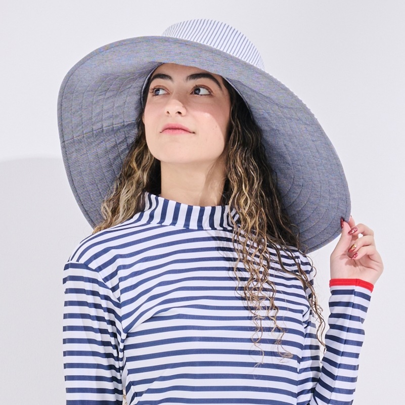 【かぶる日傘】　UVカットロングブリムハット　紫外線対策　UVカット帽子