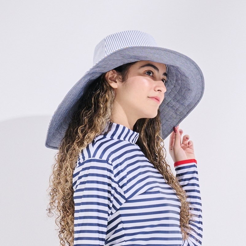 【かぶる日傘】　UVカットロングブリムハット　紫外線対策　UVカット帽子