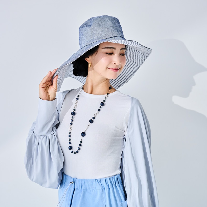 超つば長 UVカットロングブリムハット リバーシブル 紫外線対策 UV