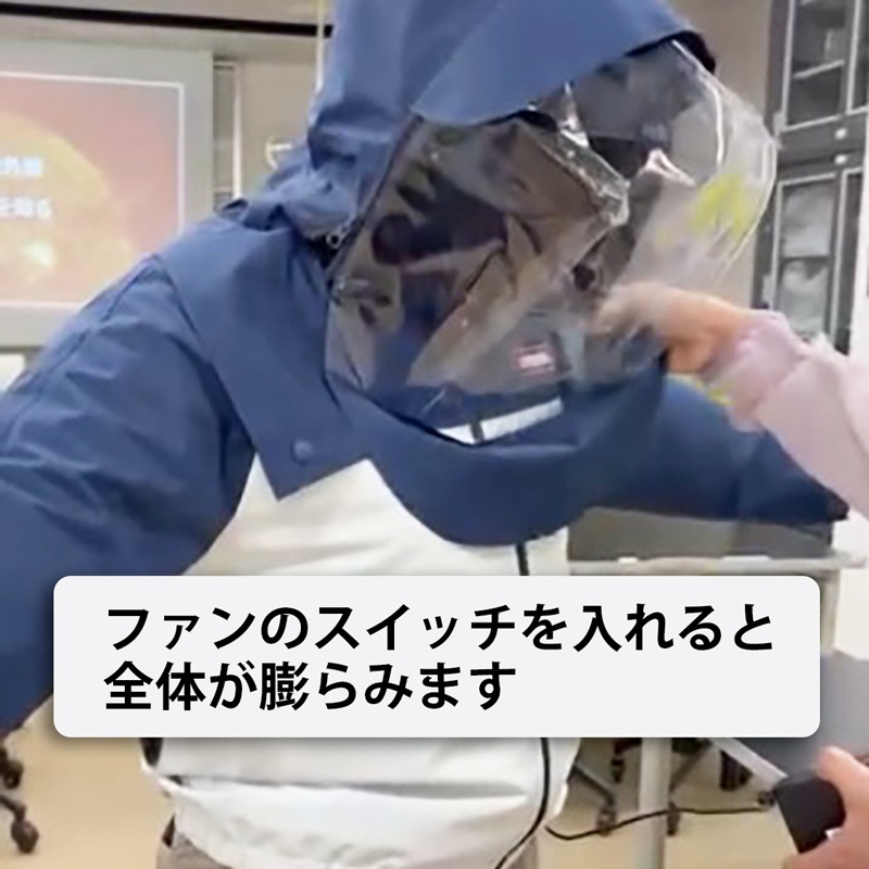 【前開きタイプ】光線過敏症の方のための完全遮蔽ウェア ファン付きUV防護服