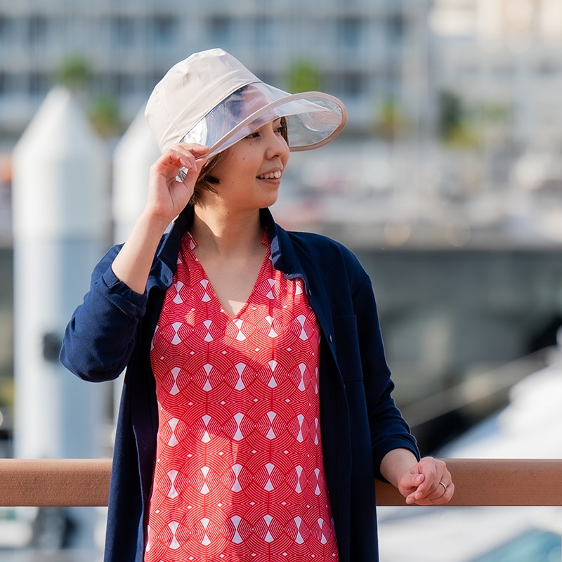 【透明つばなのにUVカット率99%以上】 クリアつば3wayUVカット帽子 エポカル