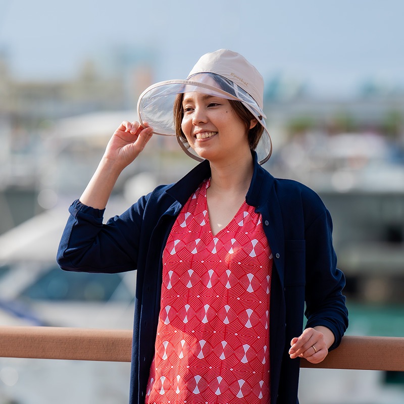 【透明つばなのにUVカット率99%以上】 クリアつば3wayUVカット帽子 エポカル