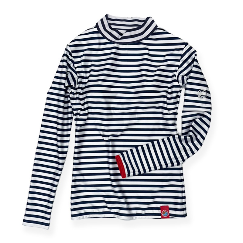 【綺麗に見える！】　マリンストライプUVラッシュガード　紫外線対策