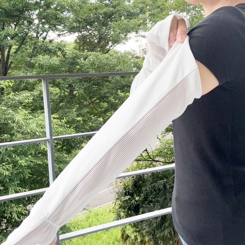 【通気性がアップ】　UVカットメッシュ入りアームガード　紫外線対策　エポカル