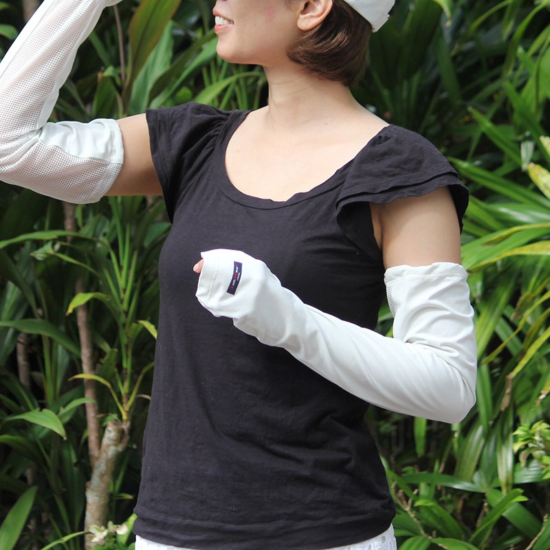 【通気性がアップ】　UVカットメッシュ入りアームガード　紫外線対策　エポカル