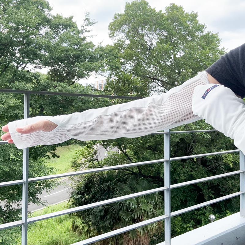 【通気性がアップ】　UVカットメッシュ入りアームガード　紫外線対策　エポカル