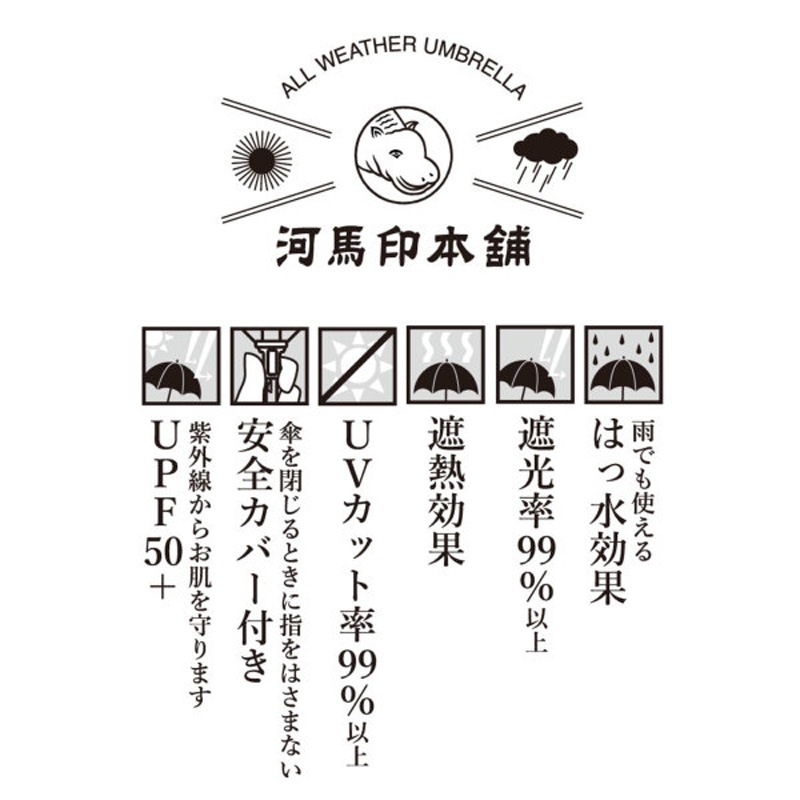晴雨兼用2段ミニ折り畳み傘 金魚(金赤/きんあか)50cm 遮熱・遮光