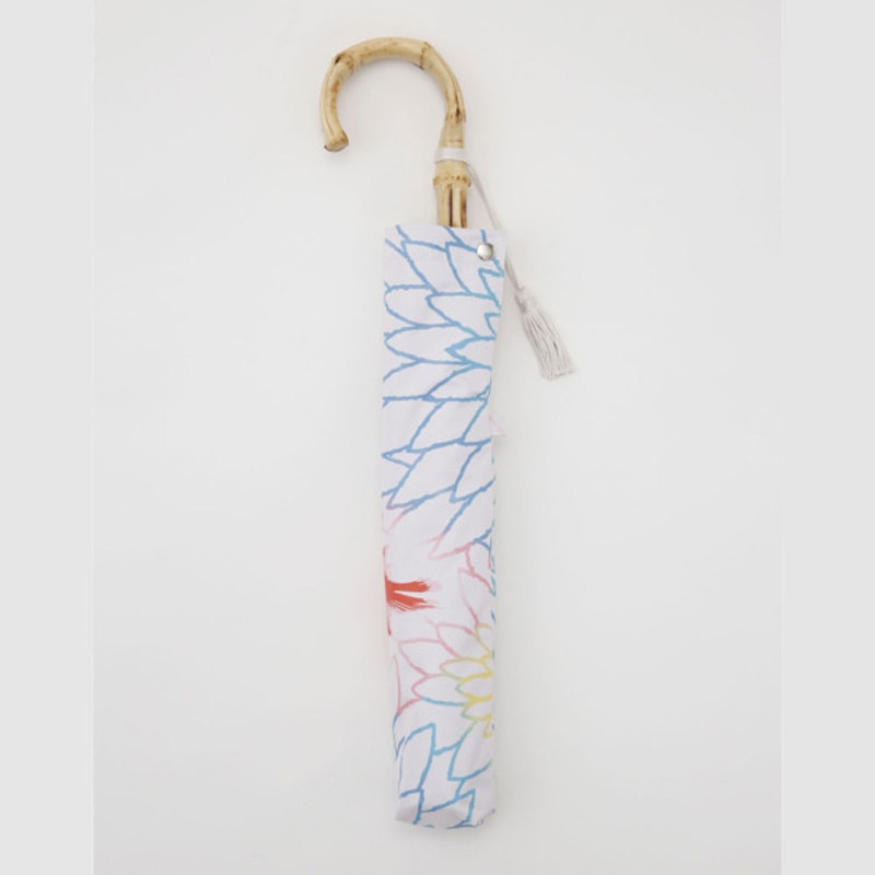 晴雨兼用2段ミニ折り畳み傘 金魚(金赤/きんあか)50cm 遮熱・遮光