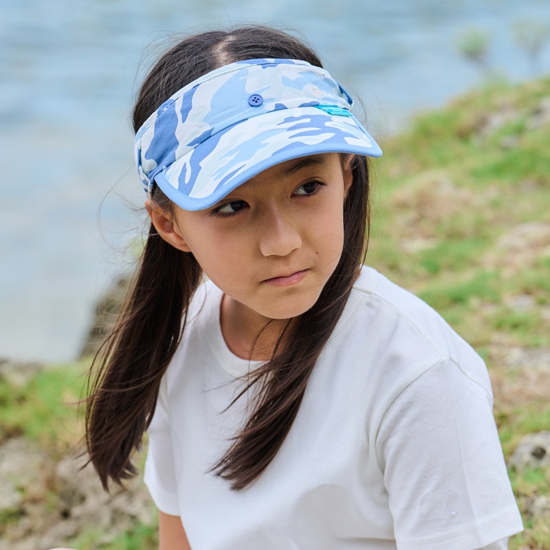 【サングラスホールダー付/サイズ調整ラクラク】 UVカットサンブロックサンバイザー 子供~大人 紫外線対策