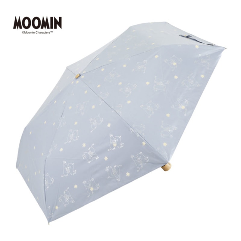 ムーミン晴雨兼用/折畳傘　ムーミン谷の彗星/ブルー　50ｃｍ　遮熱・遮光　