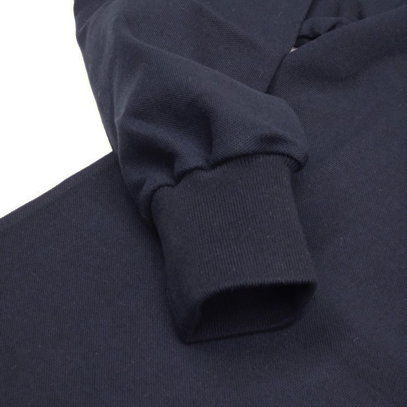 【面接や入学式、卒業式、フォーマルシーンにも使いやすい】シンプルUVカットスクールポロシャツ長袖　ネイビー　子供用　紫外線対策