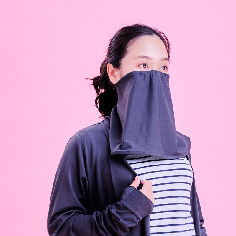 ご予約製品【近赤外線と紫外線をともにカットする】マジック3WAYフード付きロングカーディガン　Trubeaute(R)（トゥルーボーテ）　グレージュ