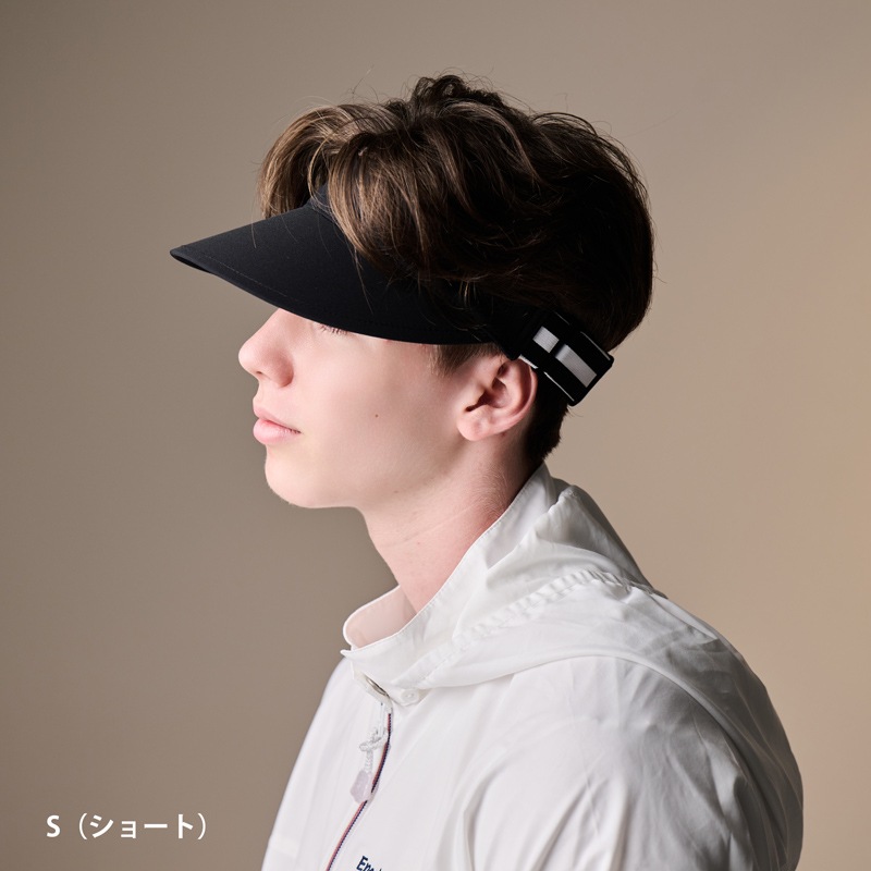 上品ブラック つばの長さが選べるUVカットサンバイザー エポカル