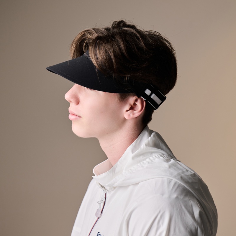 上品ブラック つばの長さが選べるUVカットサンバイザー エポカル