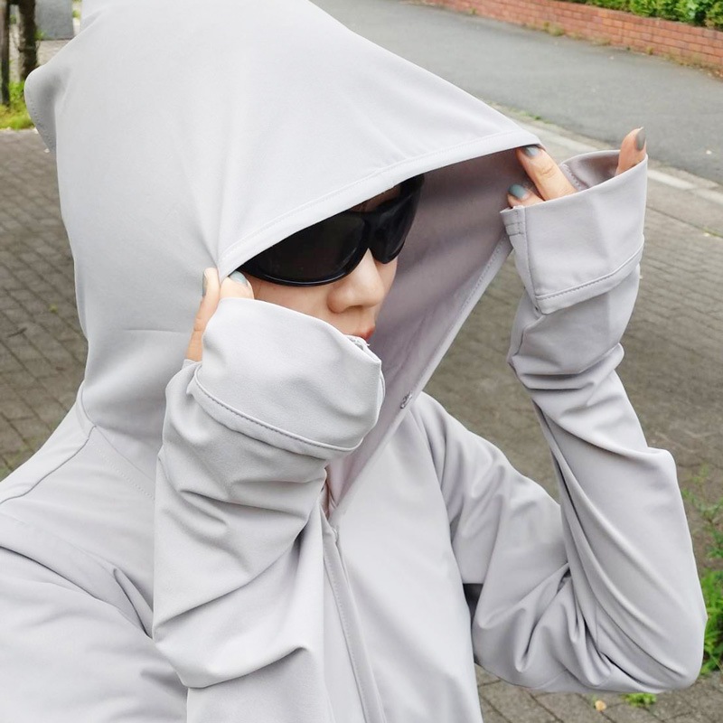 【近赤外線と紫外線をともにカットする】マジック3WAYフード付きロングカーディガン　Trubeaute(R)（トゥルーボーテ）　アイボリー