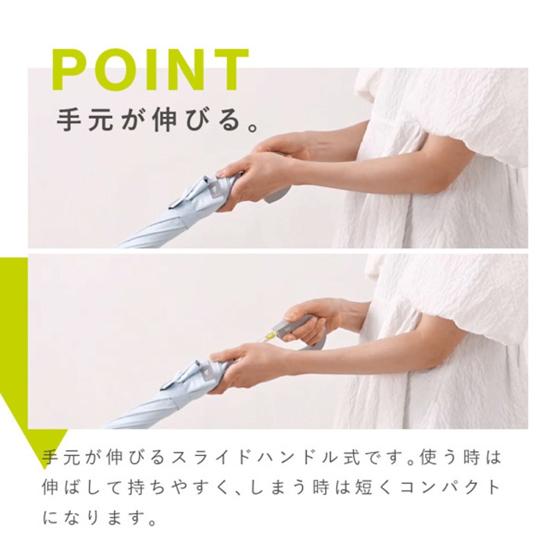 ゼロアンド　ワンマイル40㎝　晴雨兼用日傘　ホワイト　遮光・遮熱