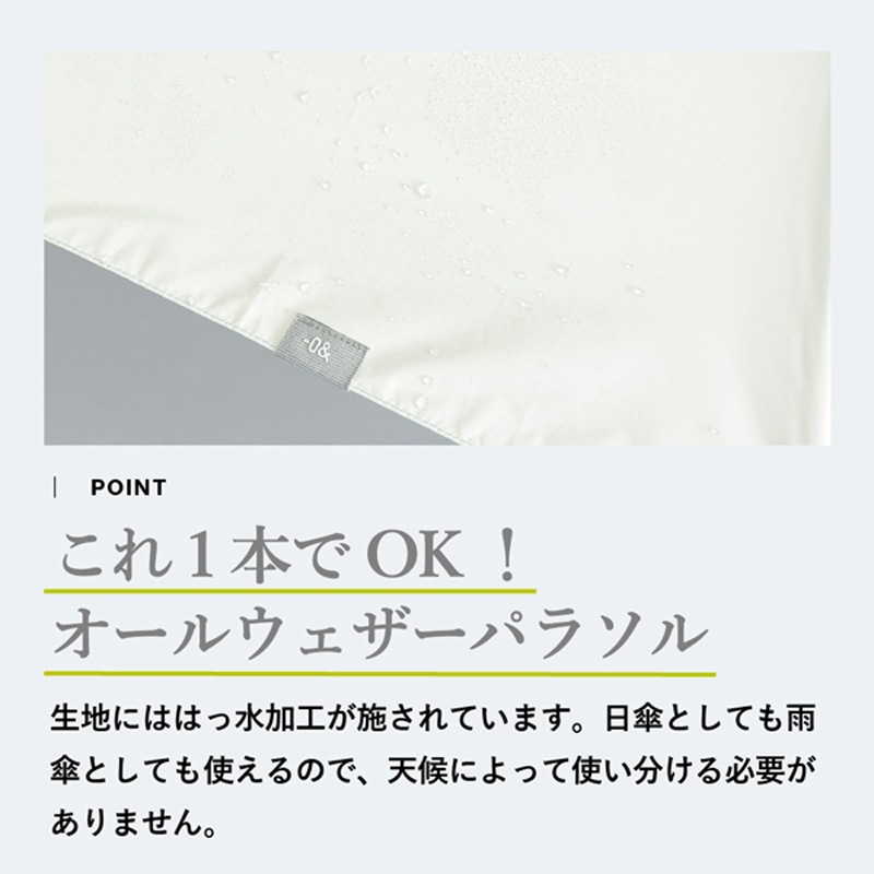 ゼロアンド　ワンマイル40㎝　晴雨兼用日傘　ホワイト　遮光・遮熱