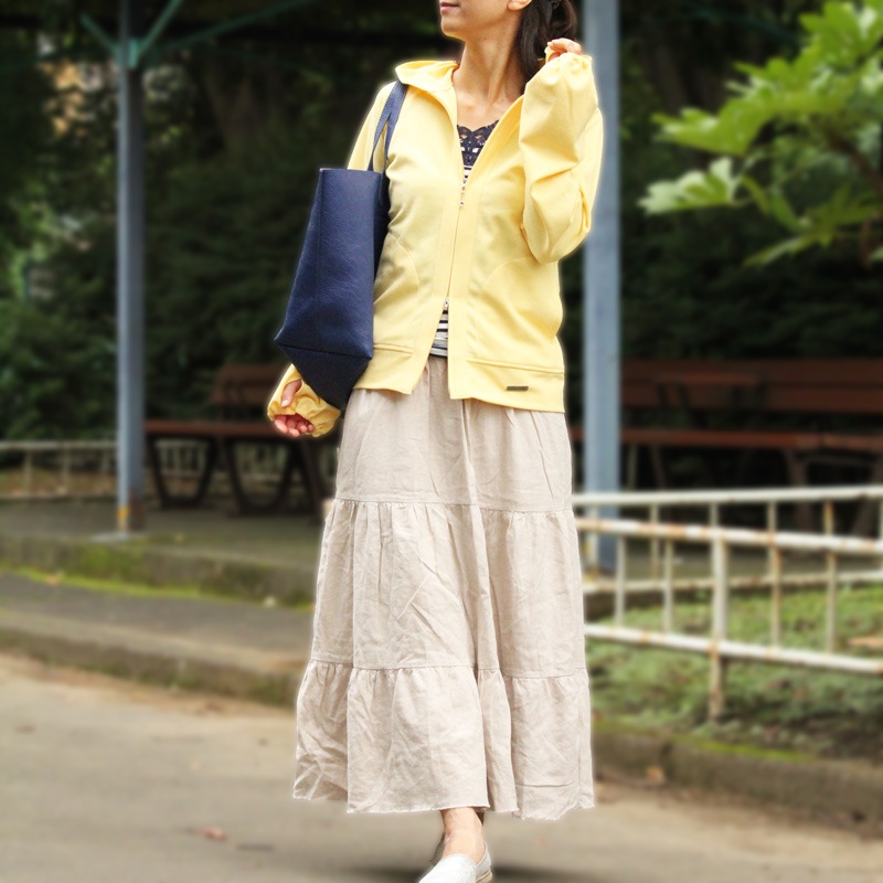 着るだけ日焼け対策　パーフェクトUVパーカー　イエロー　UV遮蔽率99％以上　