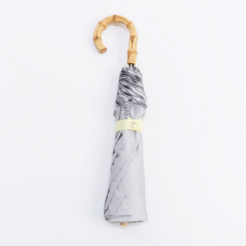 Ciel（シエル）晴雨兼用2段ミニ折りたたみ日傘　50ｃｍ　遮熱・遮光　ミルクティー