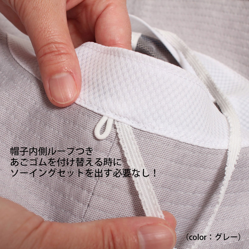 お品切れ　UVカット帽子　2WAYネックフラップ付エアスルーハット　グレー　52～54ｃｍ