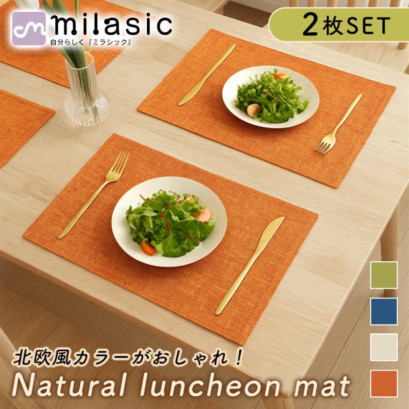 北欧風 ランチョンマット 2枚セット 46×30cm おしゃれ ナチュラル 和風 洋風 食卓 マット ランチマット 厚手 テーブルマット プレースマット 北欧 高級感