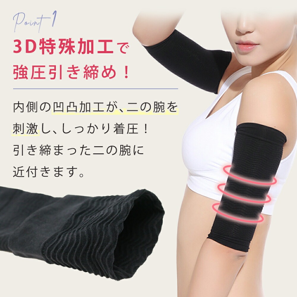 二の腕着圧サポーター 左右セット スリムサポーター 二の腕 着圧