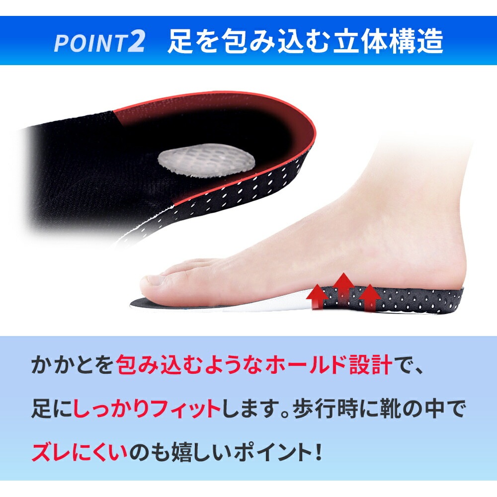 インソール 同サイズ2足セット レディース スニーカー 衝撃吸収