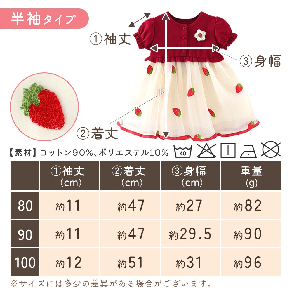 いちごプリント 半袖 ミディ丈ワンピース いちごプリント 半袖 ミディ丈ワンピース リンク】いちご柄
