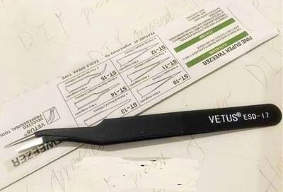 E3-2　【業者量産専用】押し花作業用ピンセット　曲がるタイプ・静電気防止